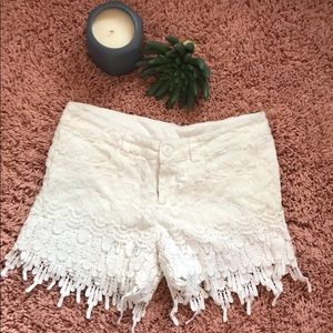 White Lace Shorts